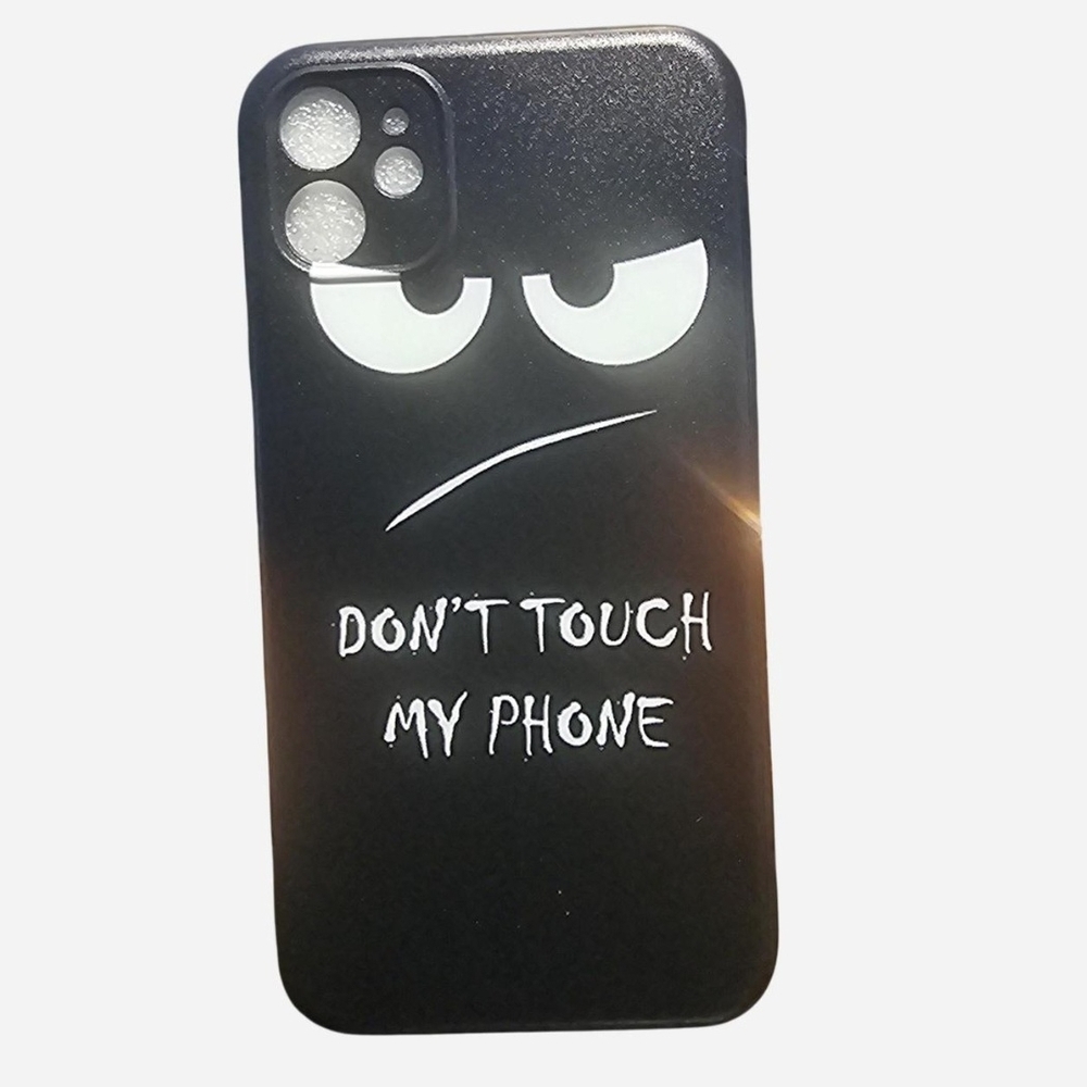 Black Protective Phone Case with Graphic Design